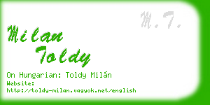 milan toldy business card